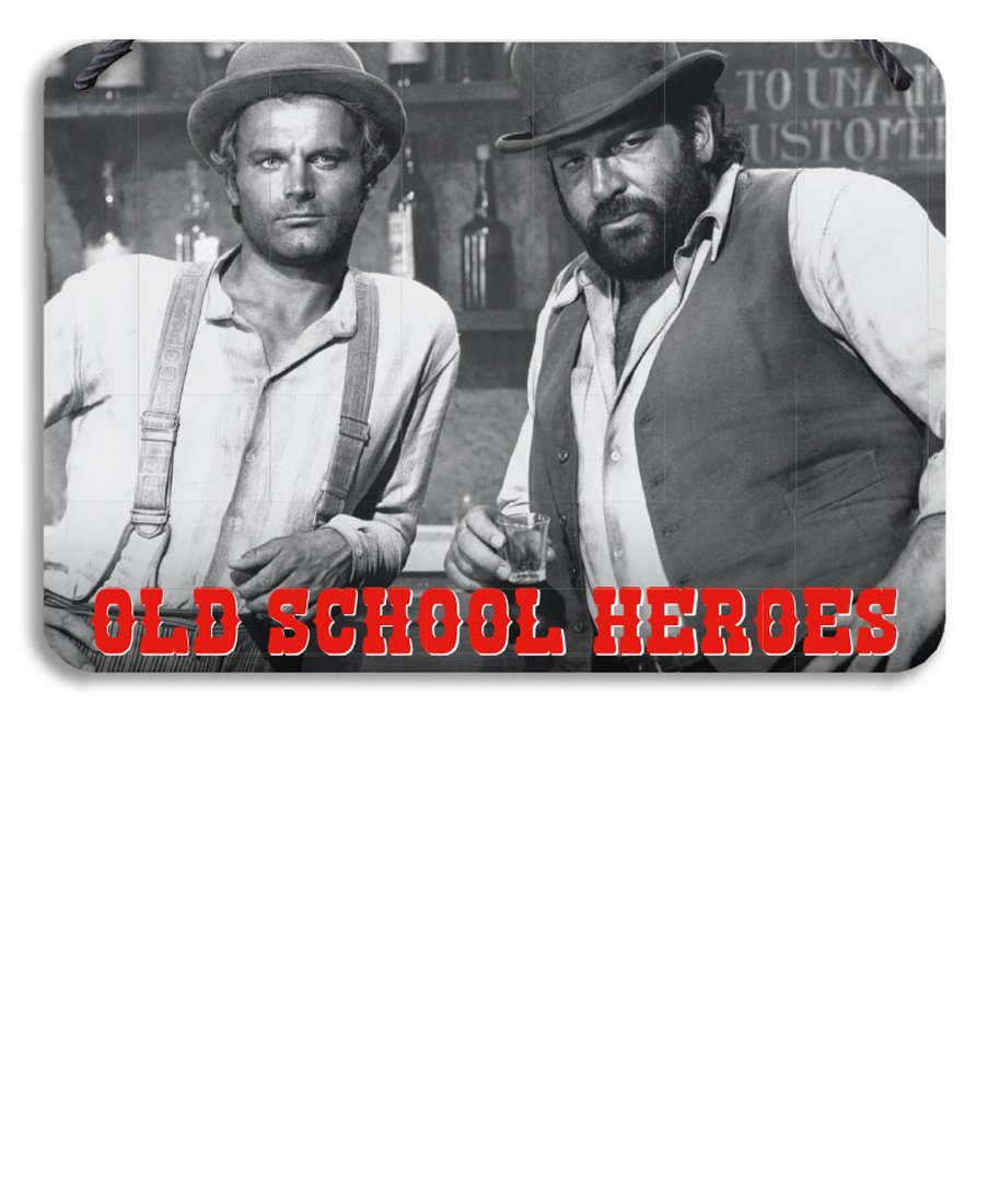Blechschild Old School Heroes 20 x 30cm Bud Spencer / Terence Hill