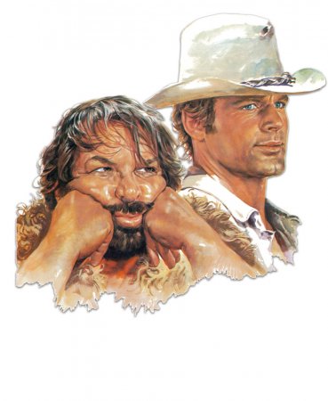 3D Blechschild Bud Spencer / Terence Hill Western 45 x 45cm