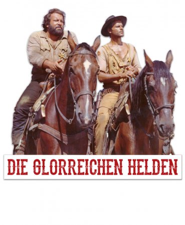 3D Blechschild Die glorreichen Helden Bud Spencer / Terence Hill 45 x 45cm