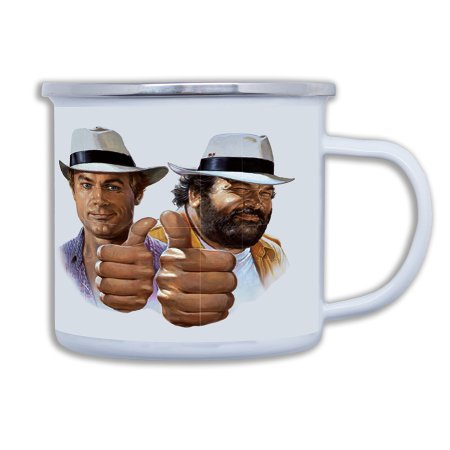 Bud Spencer Emaillebecher - 4 Fäuste gegen Rio  9 x 9 cm